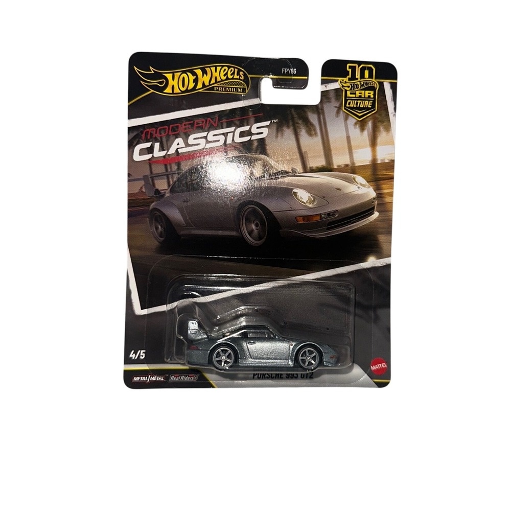 Hot Wheels‎ Premium Modern Classics Porsche 993 GT2 Silver Real Riders FPY86